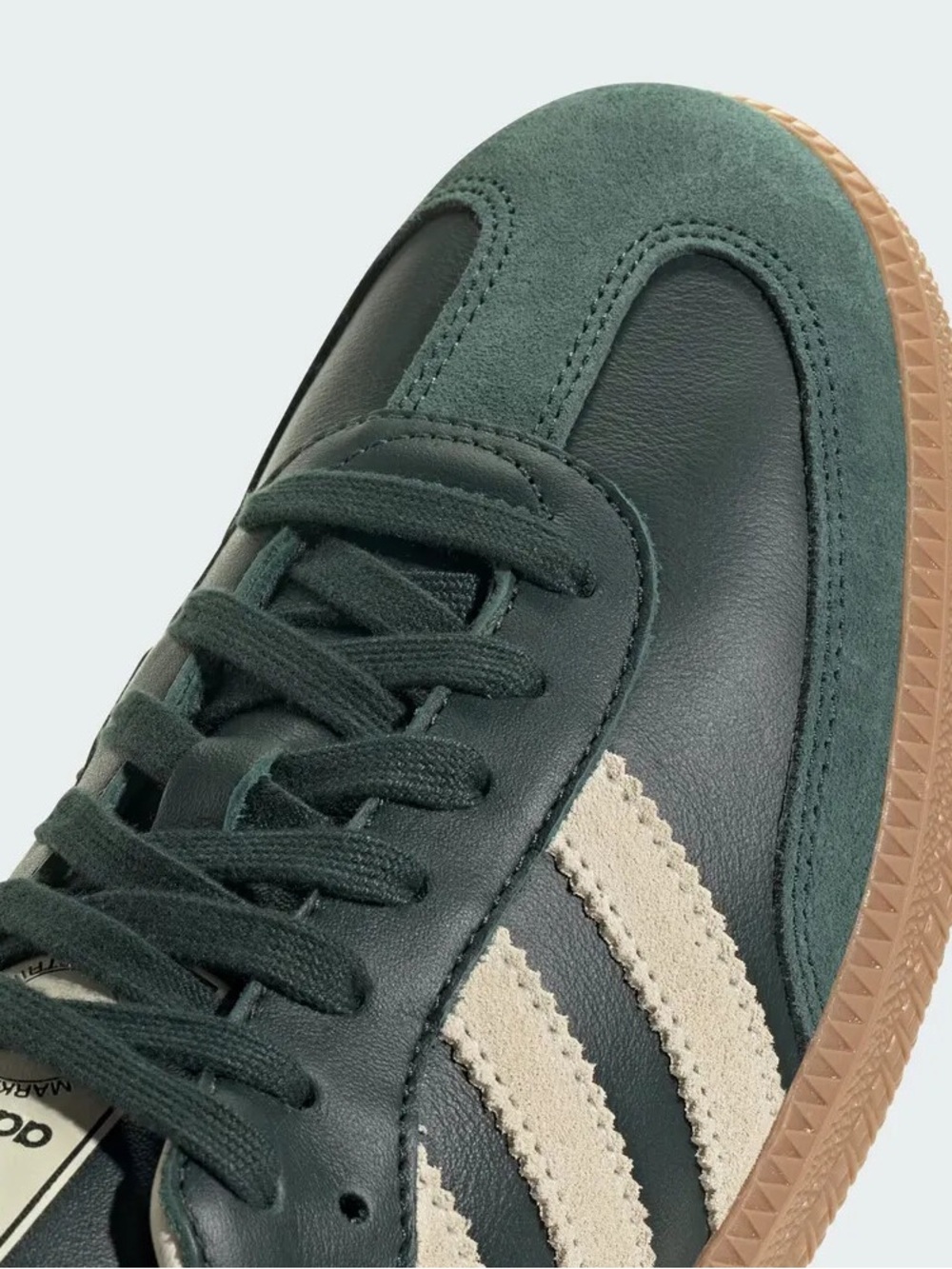 adidas Men's Dark Green Suede & Leather Sneakers with Cream Stripes